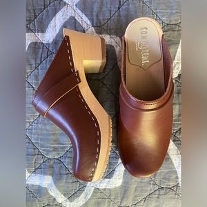 SANDGRENS DUBLIN CLOGS COGNAC SIZE EU 38 NWOB